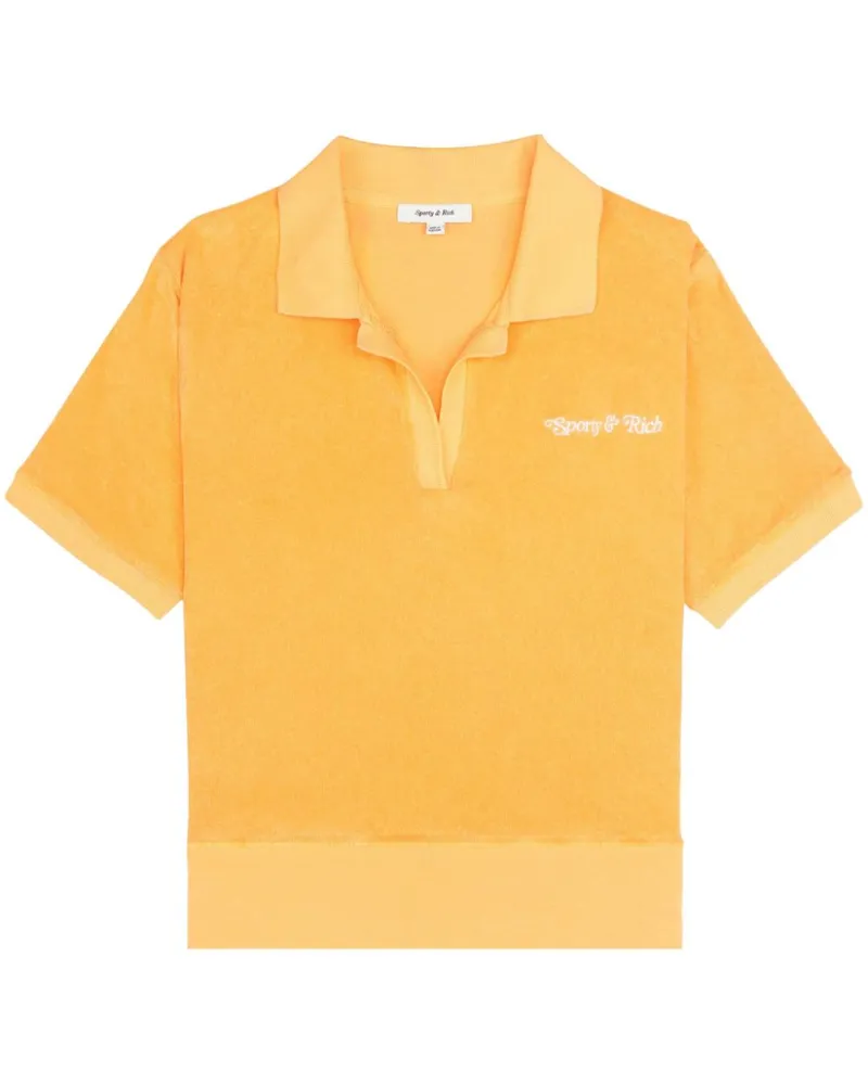SPORTY & RICH Poloshirt aus Frottee - Orange Orange