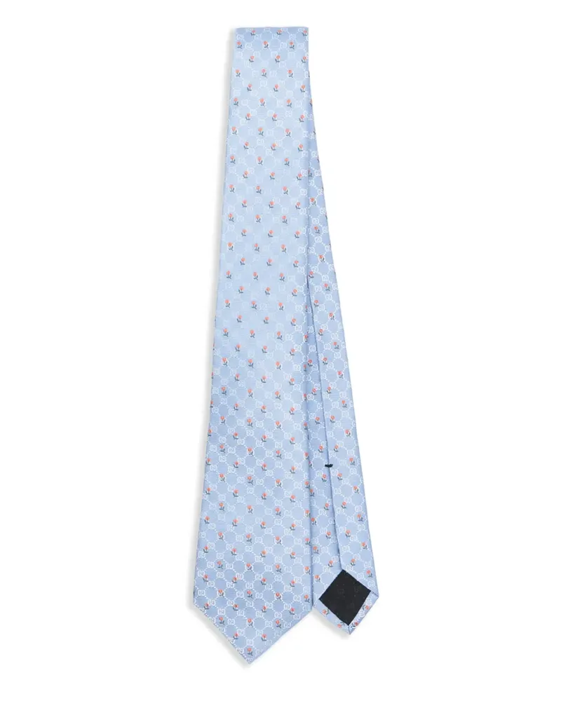Gucci Krawatte mit Monogrammmuster - Blau Blau