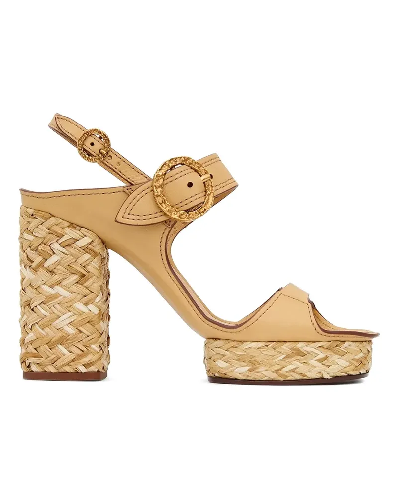 Zimmermann Solena buckle-fastening woven-heel sandals - Nude Nude