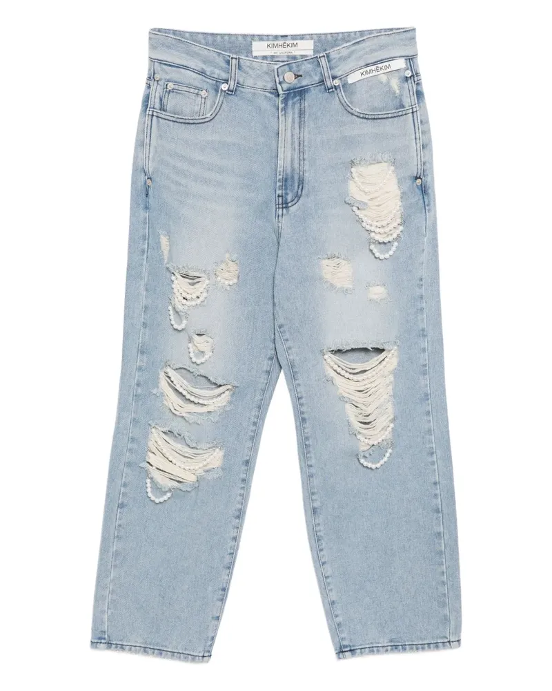 KIMHEKIM Jeans mit Perlen - Blau Blau
