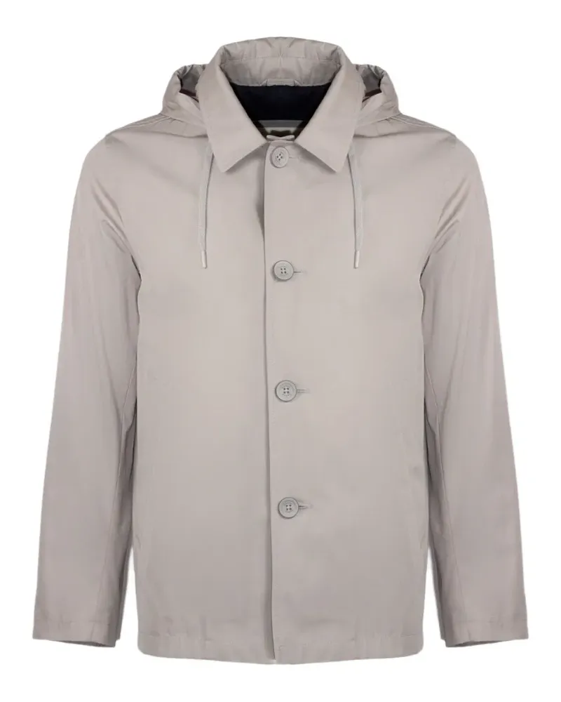 Herno drawstring hood cotton jacket - Grau Grau