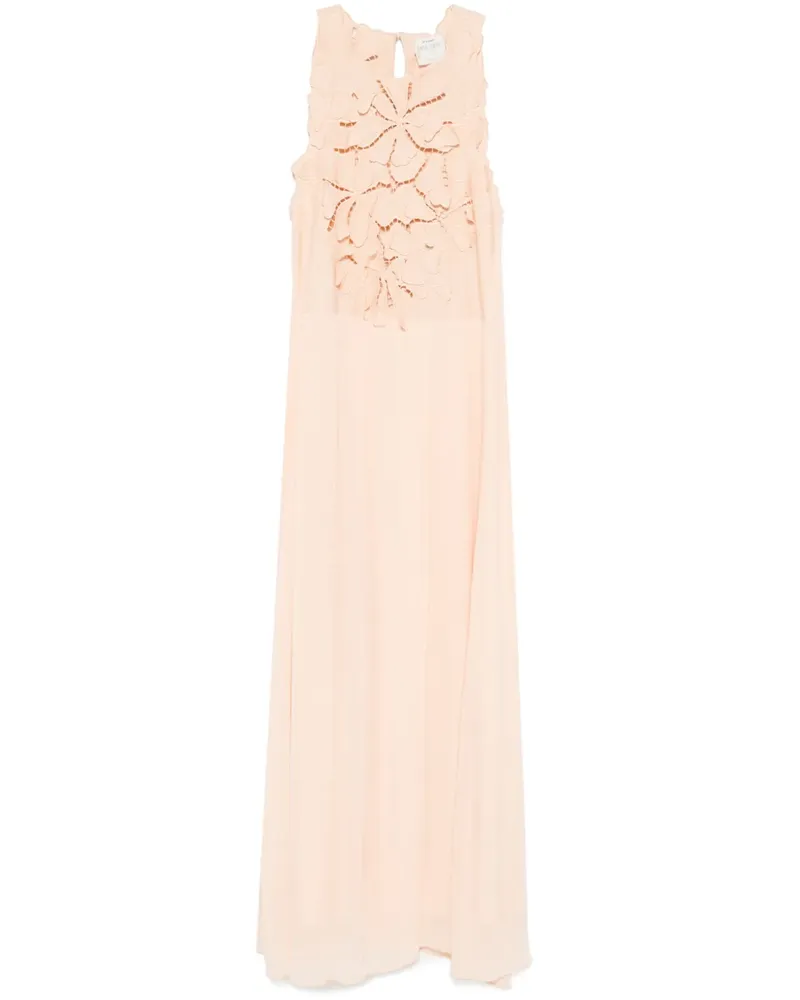 forte_forte Maxikleid mit Blumenapplikation - Rosa Rosa