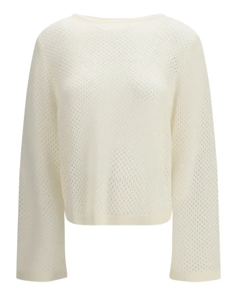 ALLUDE openwork boat-neck sweater - Nude Nude