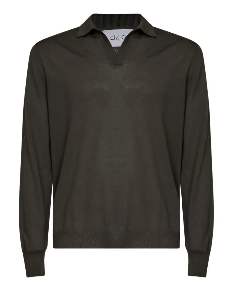 D4.0 Pullover mit offenem Kragen - Grün Grün
