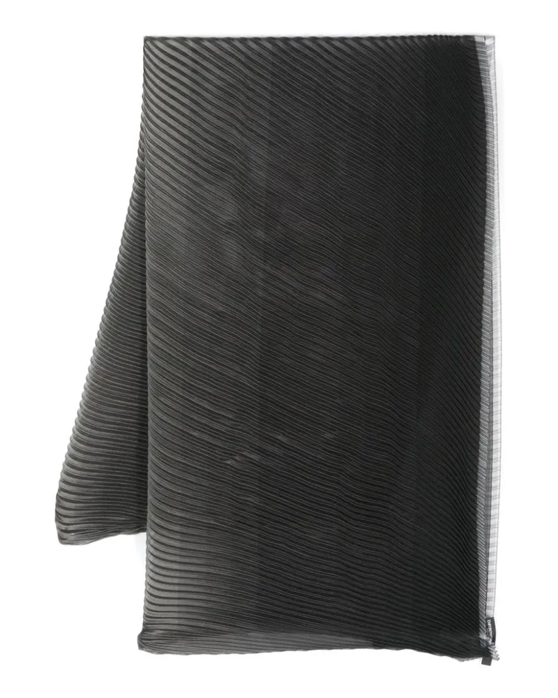Emporio Armani Plissierter Schal - Schwarz Schwarz