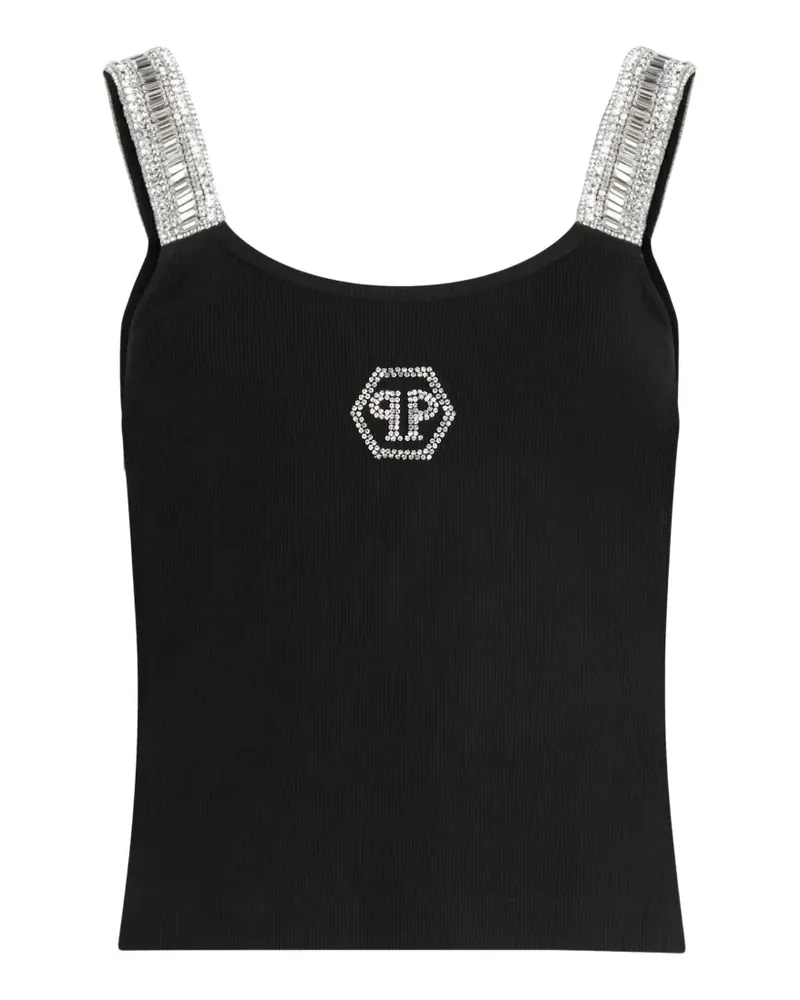 Philipp Plein Tanktop mit Strassverzierung - Schwarz Schwarz