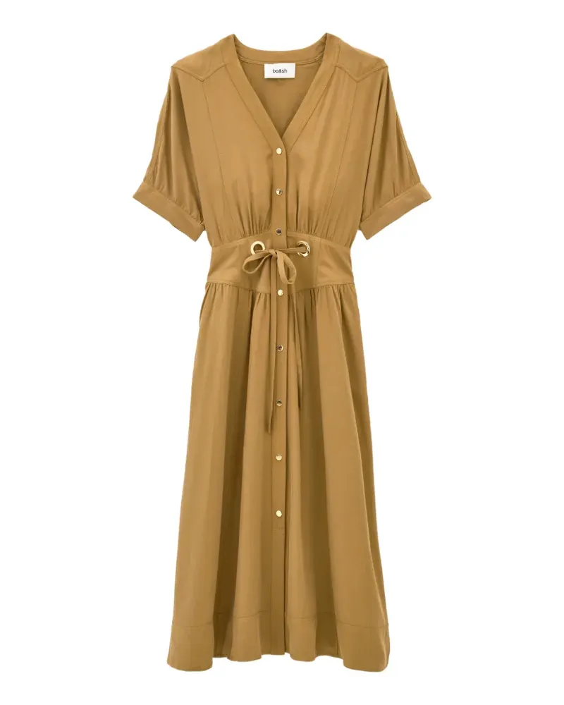ba&sh Parisa Midikleid mit Kordelzug - Gelb Gelb