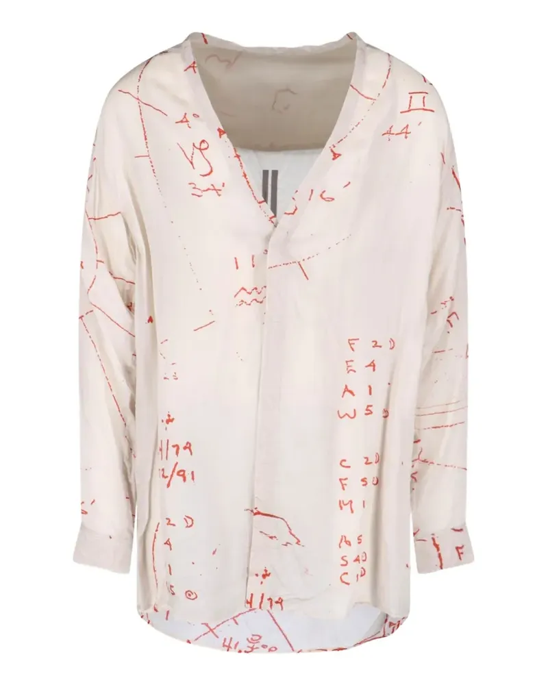 Rick Owens graphic long-sleeve shirt - Nude Nude