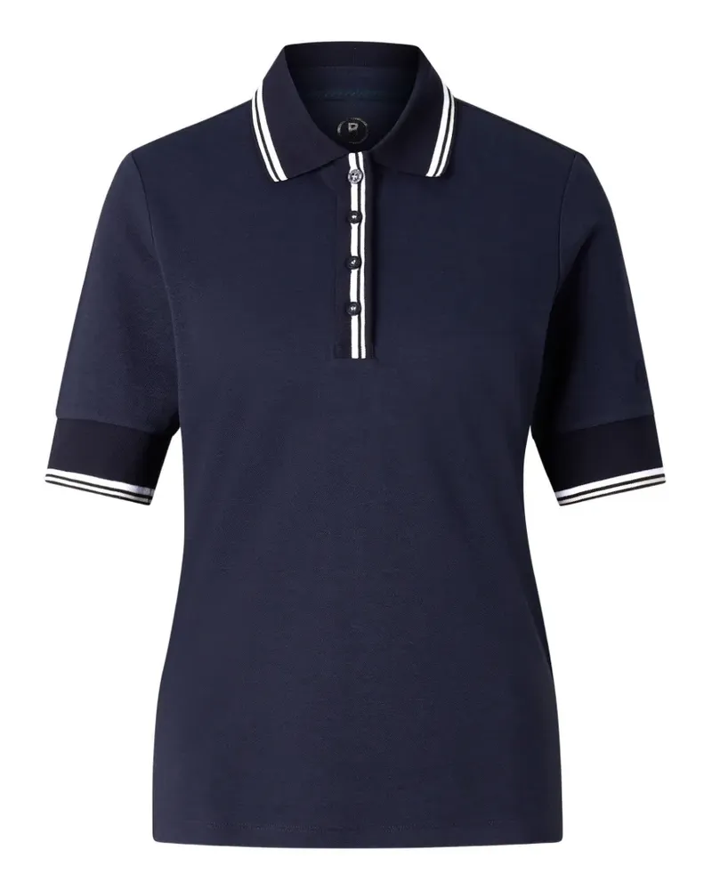Bogner Funktons Elenor Poloshirt mit gestreiftem Besatz - Blau Blau