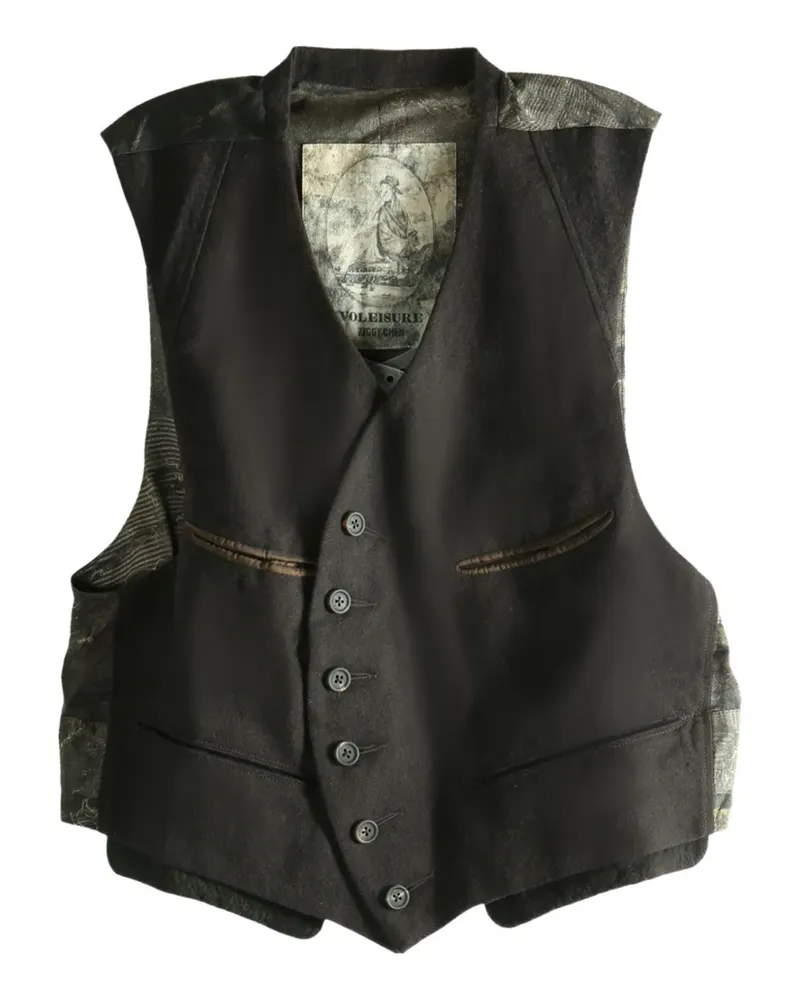 Ziggy Chen button wool gilet - Grün Grün