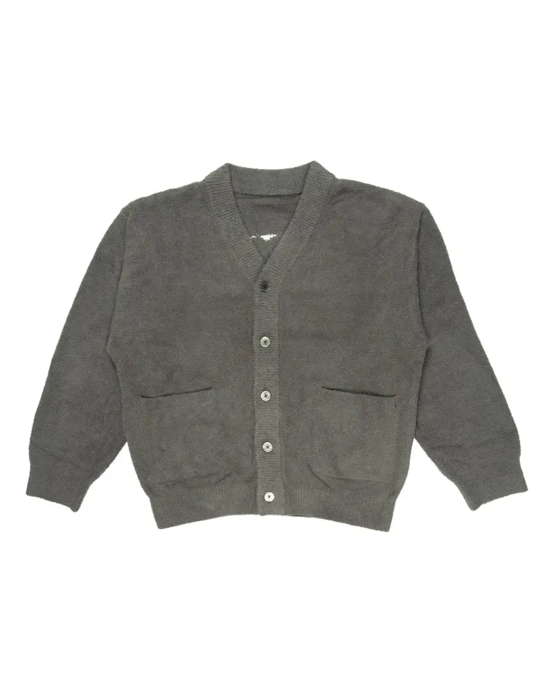 Mastermind World Cardigan mit Totenkopf - Grau Grau