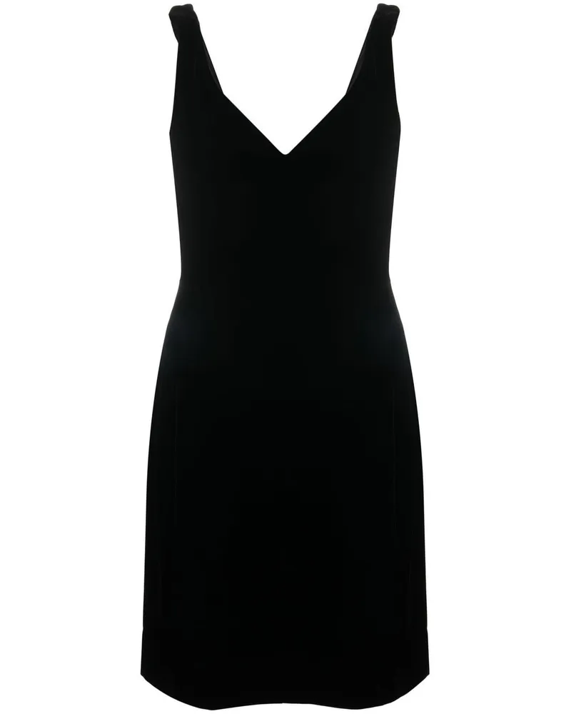 Emporio Armani Trägerkleid mit V-Ausschnitt - Schwarz Schwarz