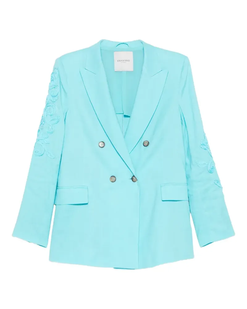 Ermanno Scervino embroidered double-breasted blazer - Blau Blau