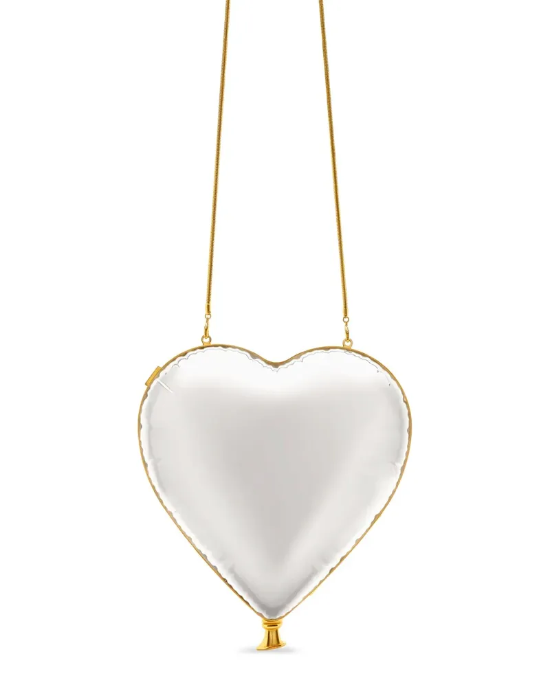 Oscar de la Renta Heart Ballon Clutch mit Kette - Nude Nude