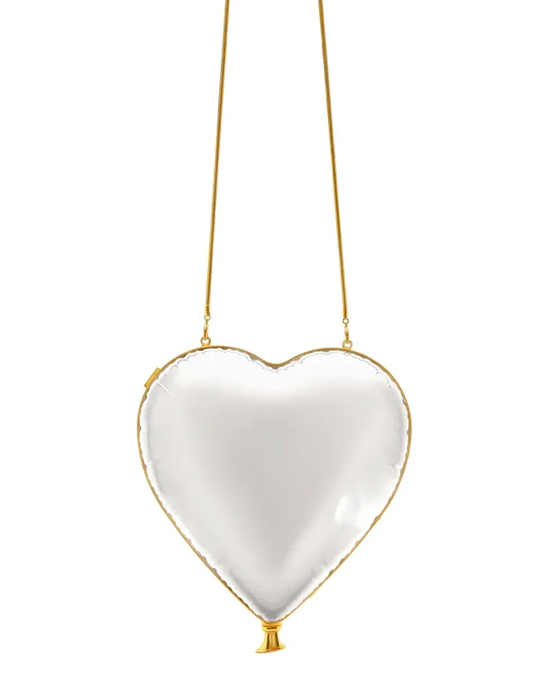Oscar de la Renta Heart Ballon Clutch mit Kette - Nude Nude