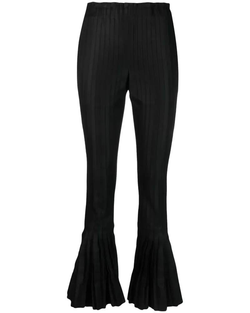 Sacai Schlaghose mit Falten - Schwarz Schwarz