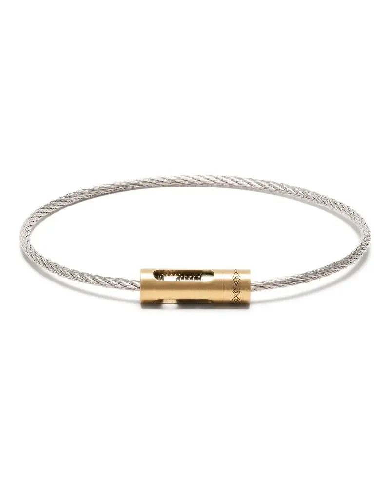 Le Gramme 18kt Cable Gelbgoldarmband mit Titan 6g - Silber Silber