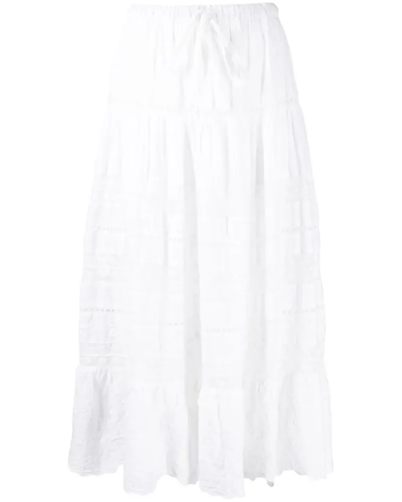 LoveShackFancy Donna Spitzenrock - Weiß Weiß