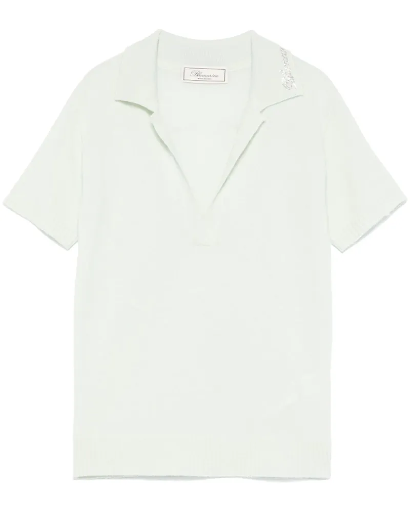 Blumarine Poloshirt mit Logo-Applikation - Grün Grün