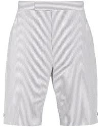 Thom Browne Gestreifte Leinenshorts Grau