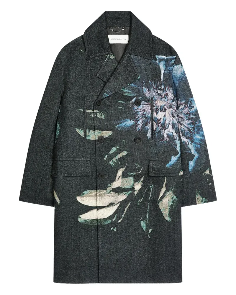 Dries van Noten Doppelreihiger Mantel - Schwarz Schwarz