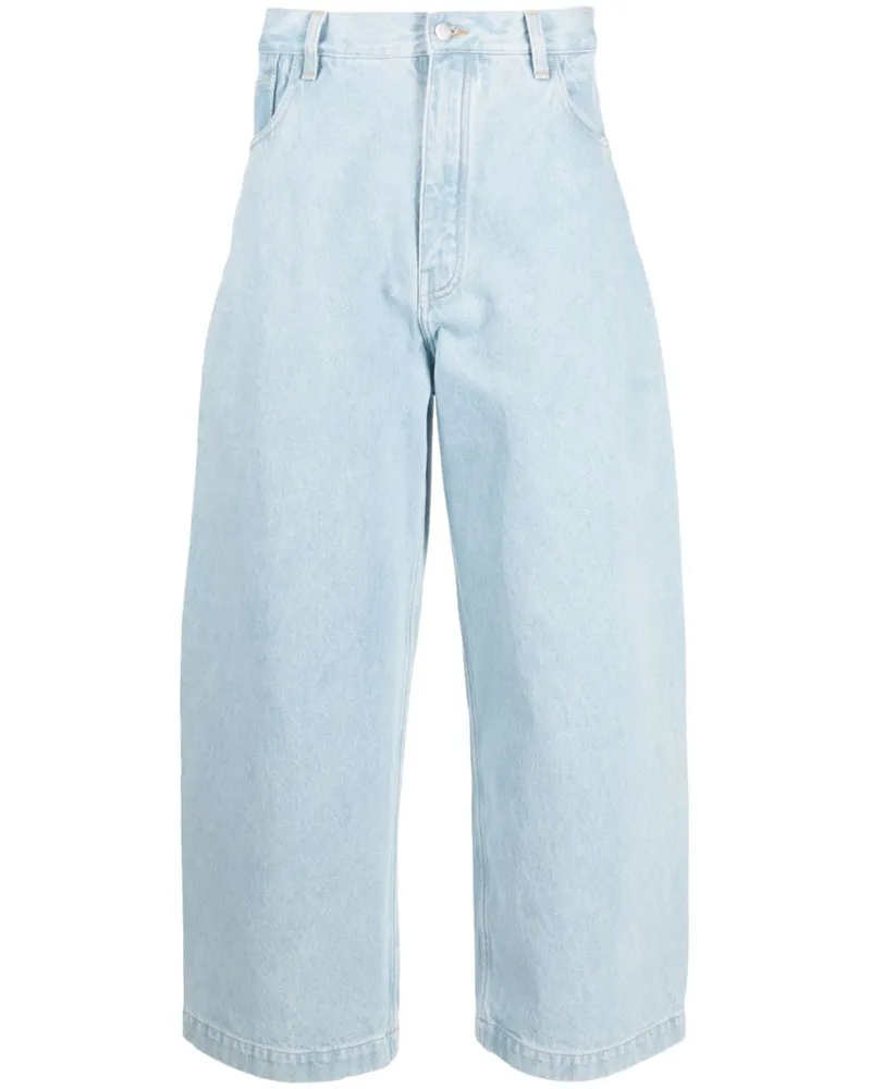 Studio Nicholson Weite Cropped-Jeans Blau