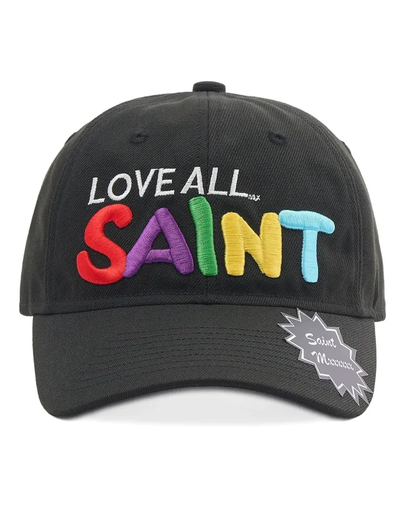 SAINT MXXXXXX embroidered logo-patch cap - Schwarz Schwarz