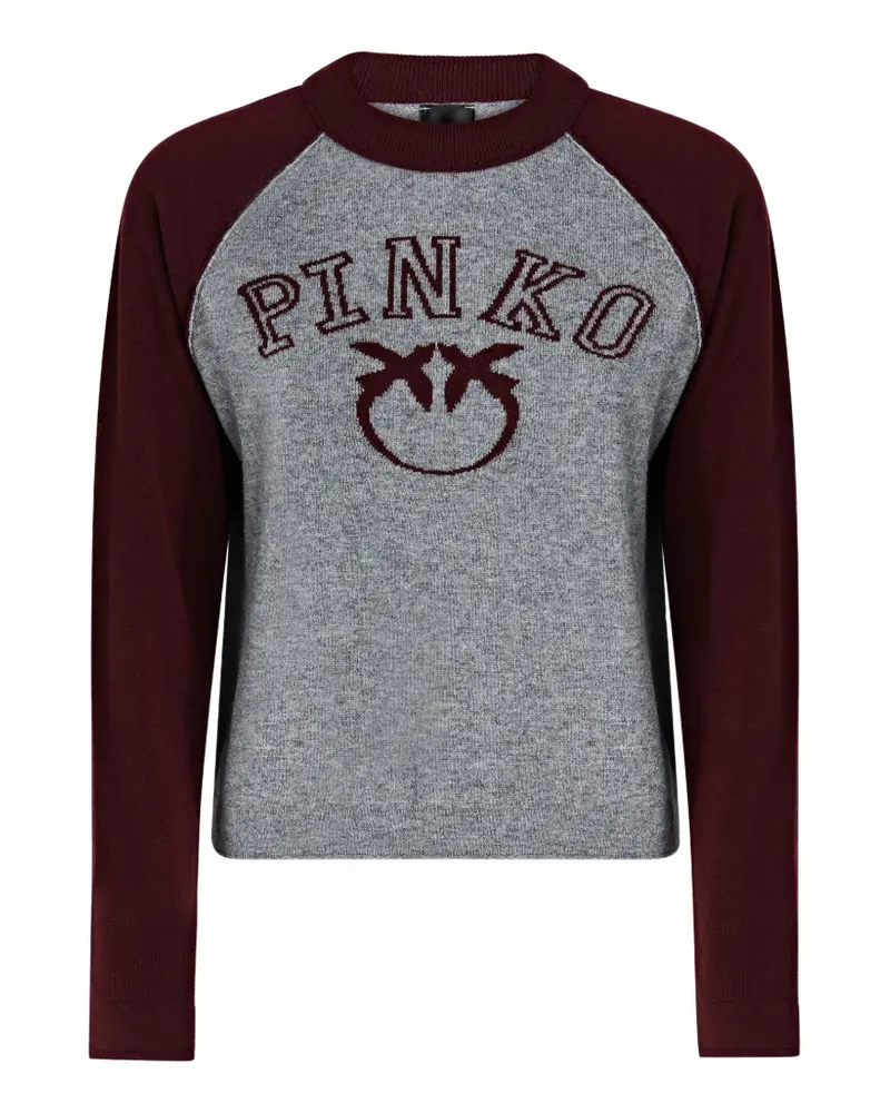 Pinko Oberteil mit Raglanärmeln und Logo-Intarsie - Grau Grau