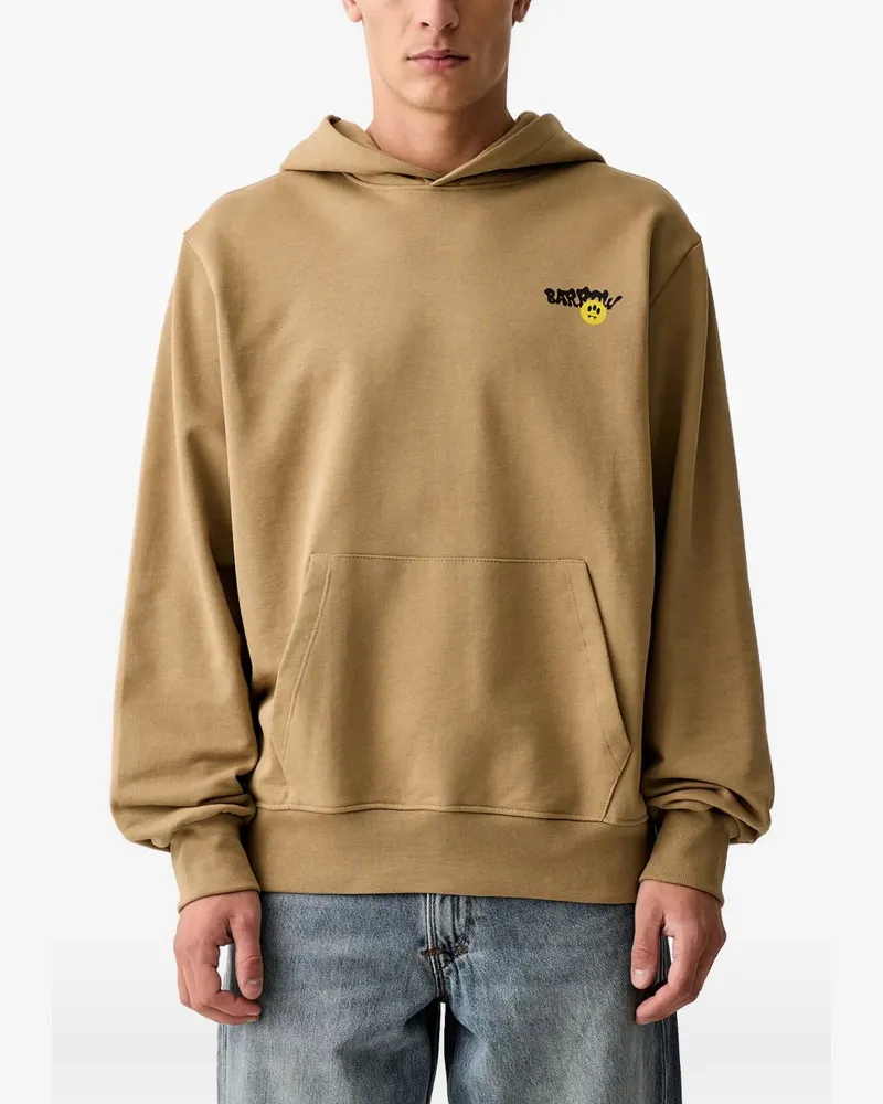 BARROW graphic-print pouch-pocket hoodie - Braun Braun
