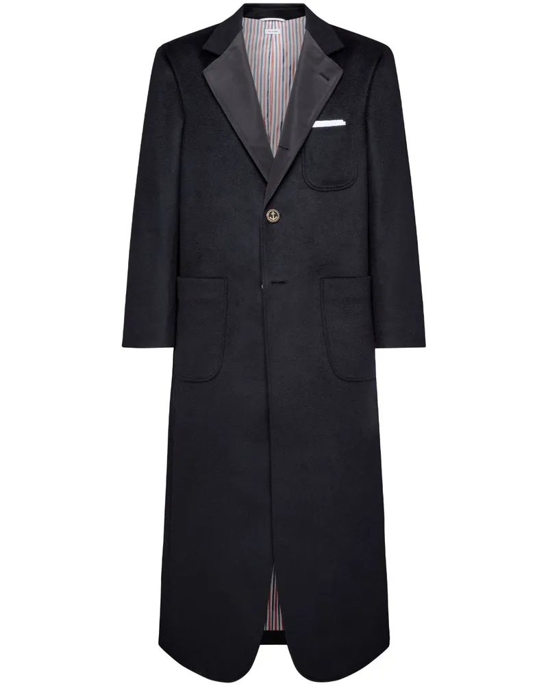 Thom Browne Mantel mit Reverskragen - Schwarz Schwarz