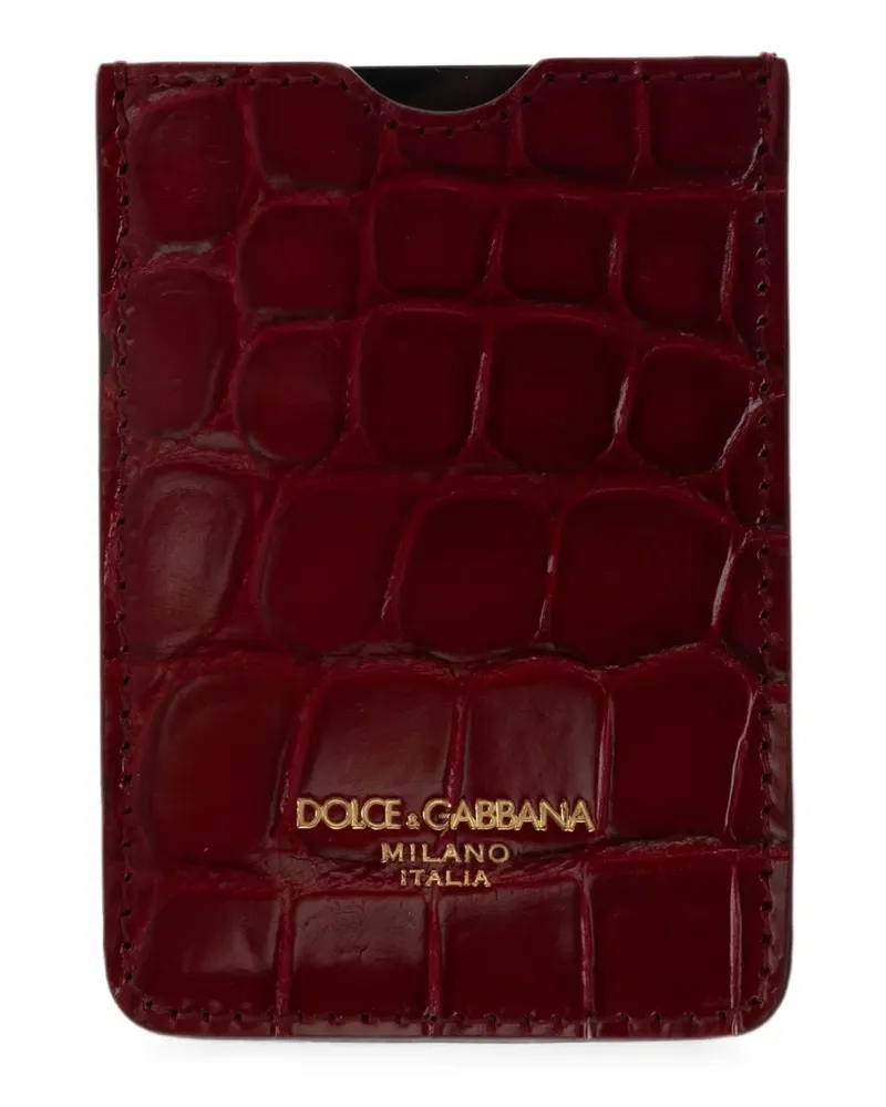 Dolce & Gabbana Lederkartenetui in Kroko-Optik - Rot Rot