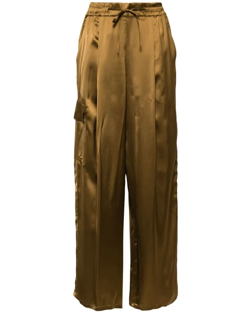 Yves Salomon Cargohose in Satinoptik - Braun Braun