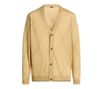 Cardigan mit Rautenmuster - Nude