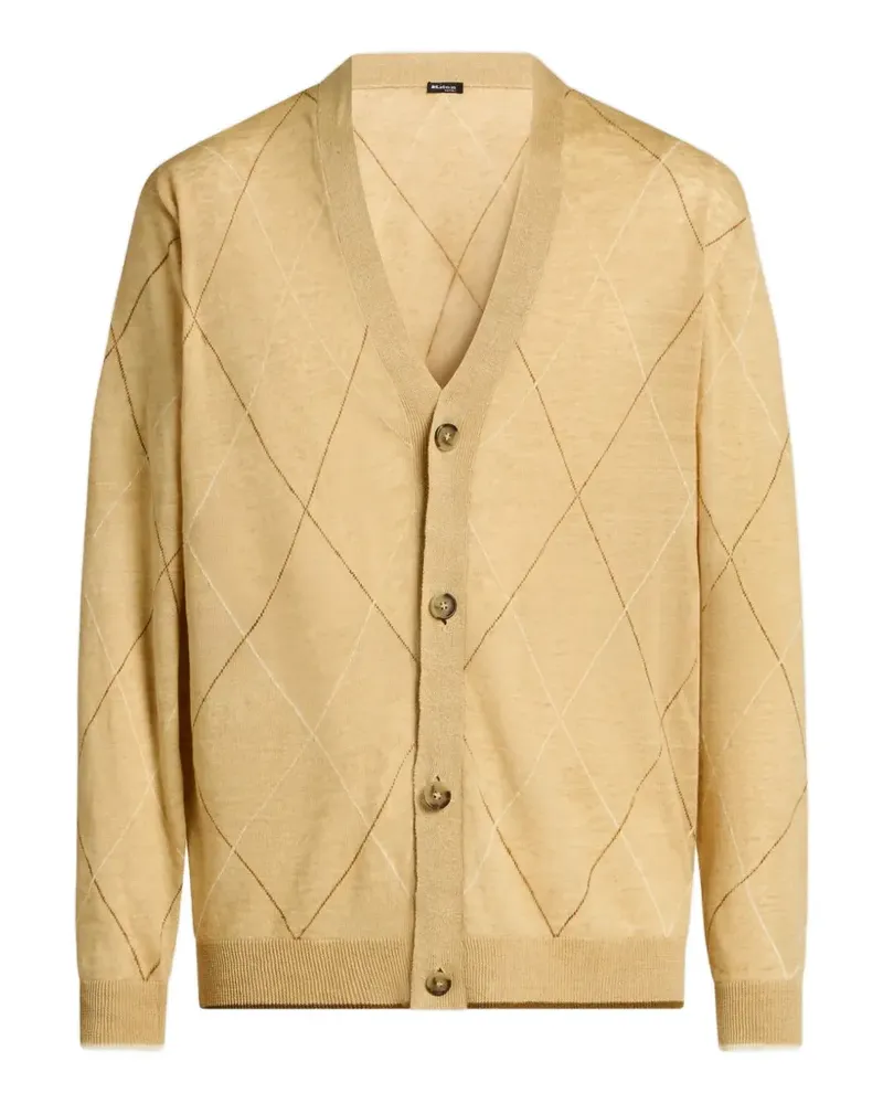 Kiton Cardigan mit Rautenmuster - Nude Nude