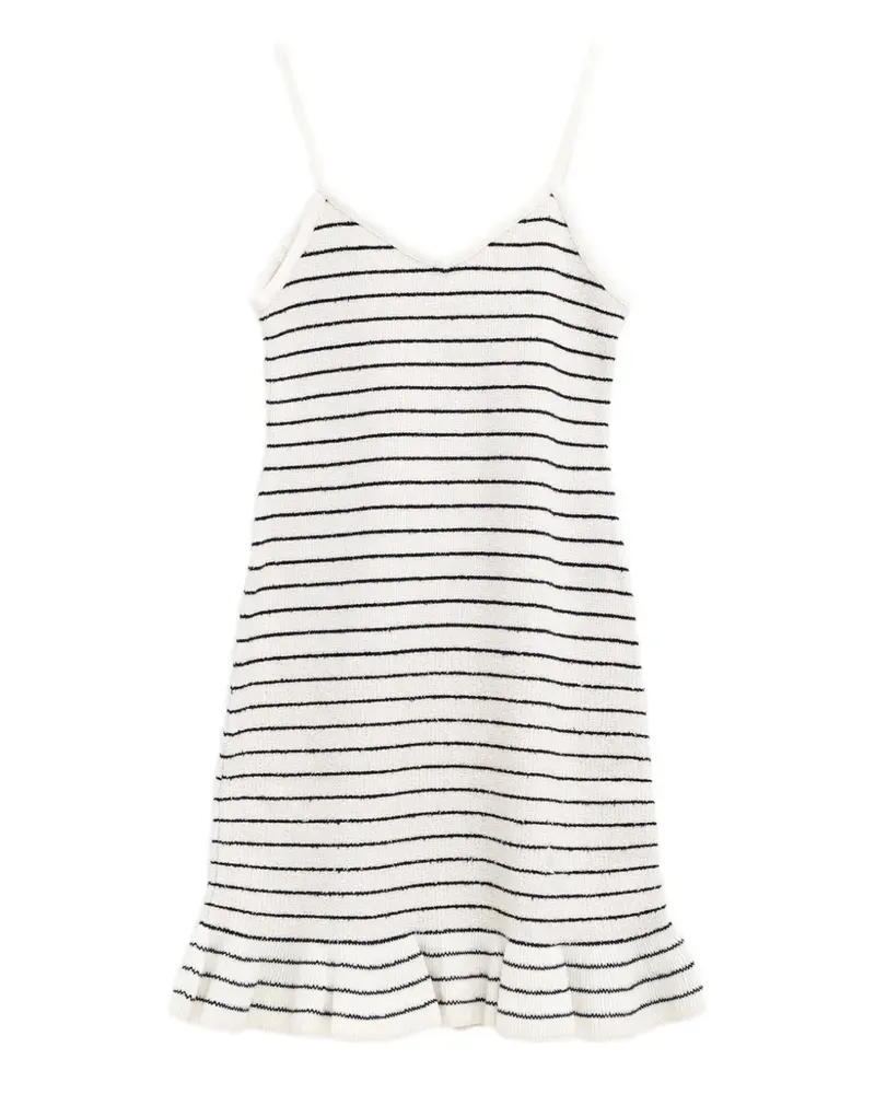 J.W.Anderson striped ruffled mini dress - Nude Nude