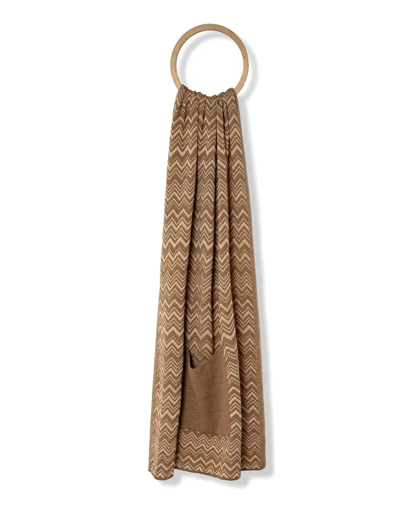 Missoni Schal mit Zickzackmuster - Braun Braun