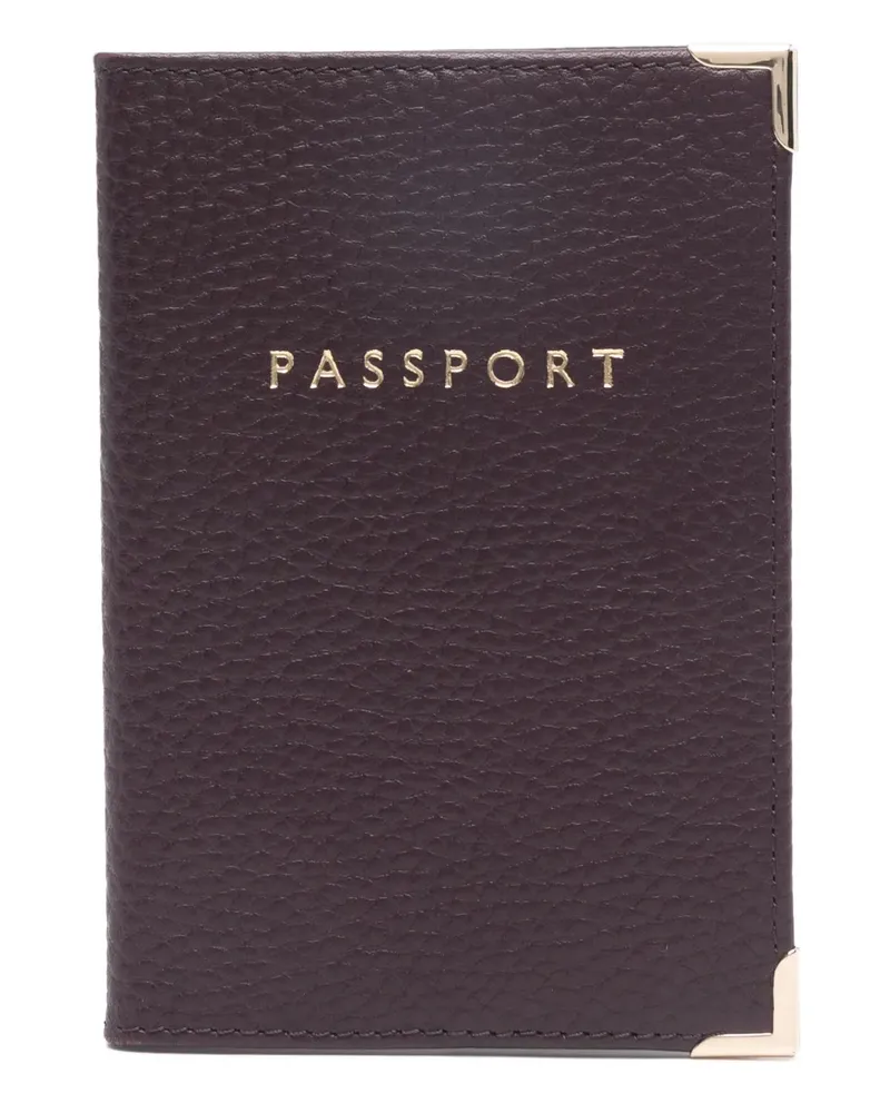 Aspinal of London Pebble passport cover - Violett Violett