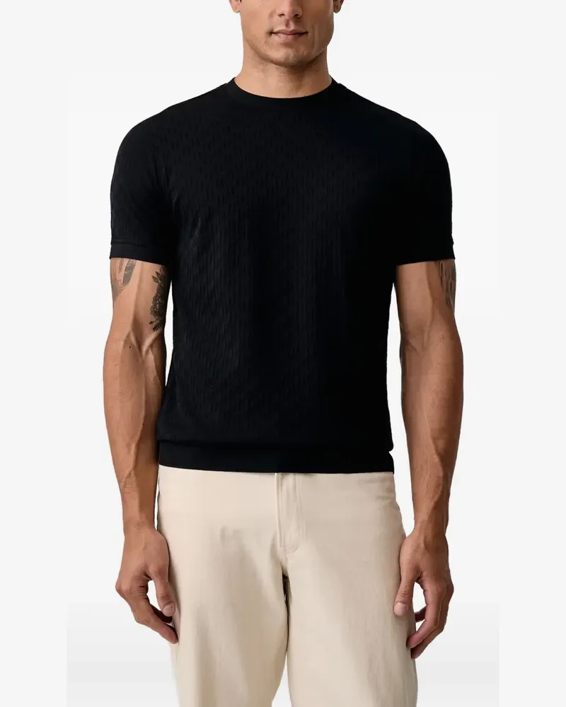 Karl Lagerfeld T-Shirt aus Monogramm-Jacquard - Schwarz Schwarz