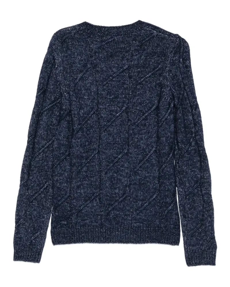 Alpha Studio Aran Pullover mit Zopfmuster - Blau Blau