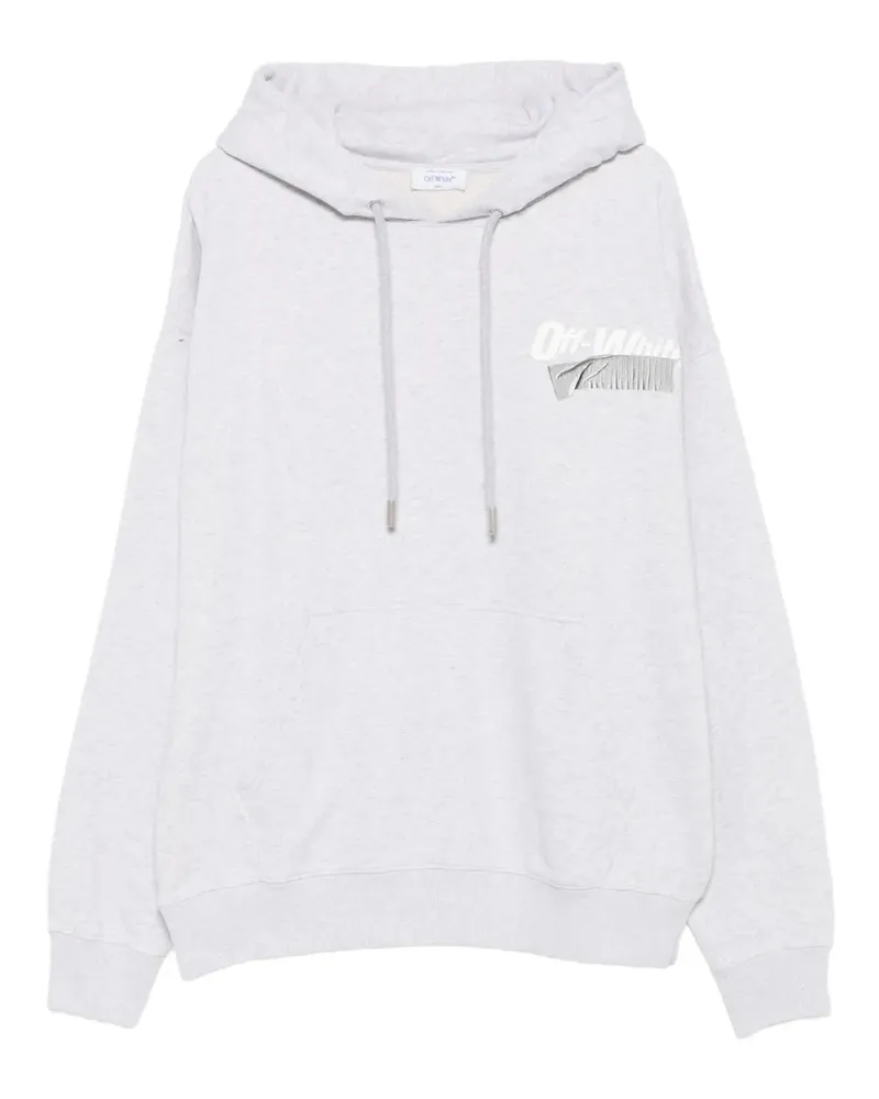 OFF-WHITE logo-print hooded sweatshirt - Grau Grau