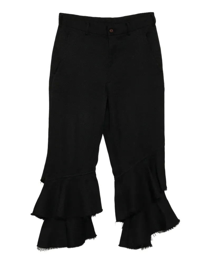 Comme des Garçons ruffled frayed-edge trousers - Schwarz Schwarz
