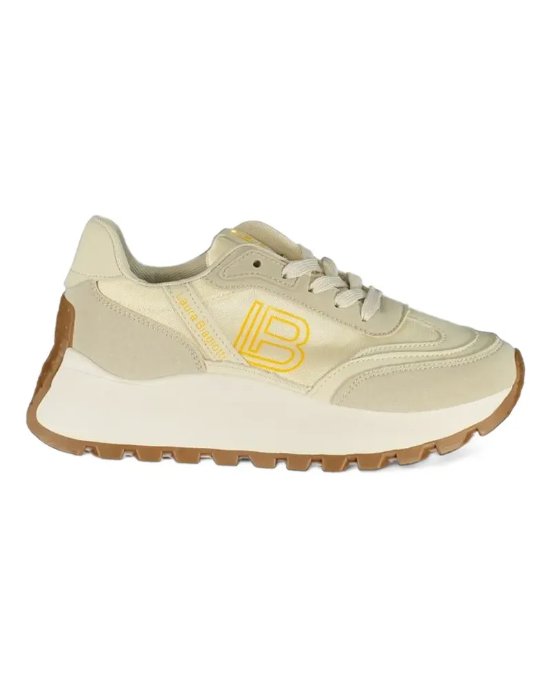 Laura Biagiotti logo-print chunky sneakers - Nude Nude