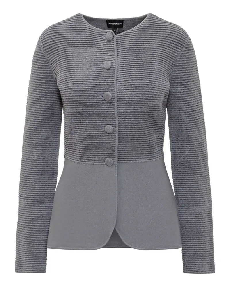 Emporio Armani Gestreifter Cardigan - Grau Grau