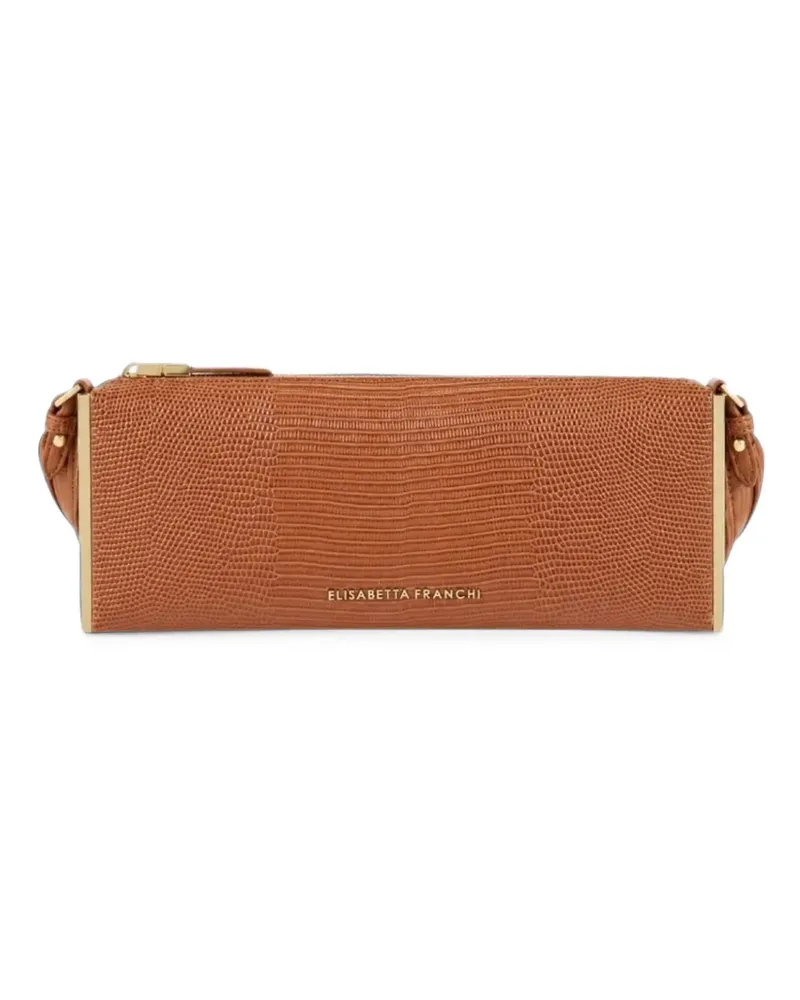 Elisabetta Franchi lizard-effect tote bag - Braun Braun
