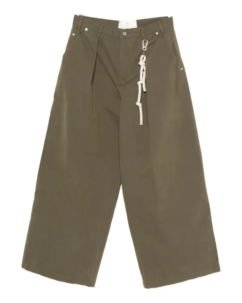 Song For The Mute pleated-detail rope-attachment trousers - Grün Grün