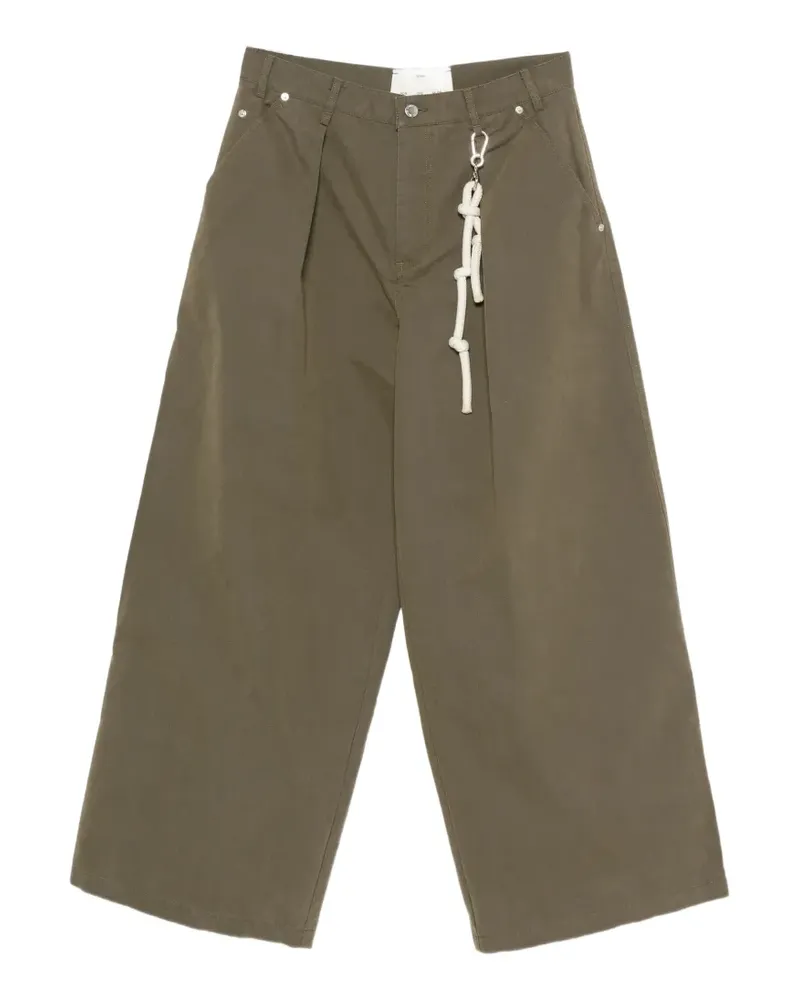 Song For The Mute pleated-detail rope-attachment trousers - Grün Grün