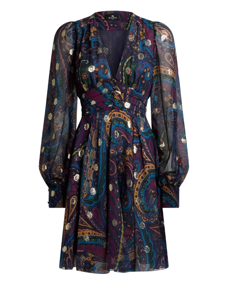 Etro Kleid mit V-Ausschnitt - Blau Blau
