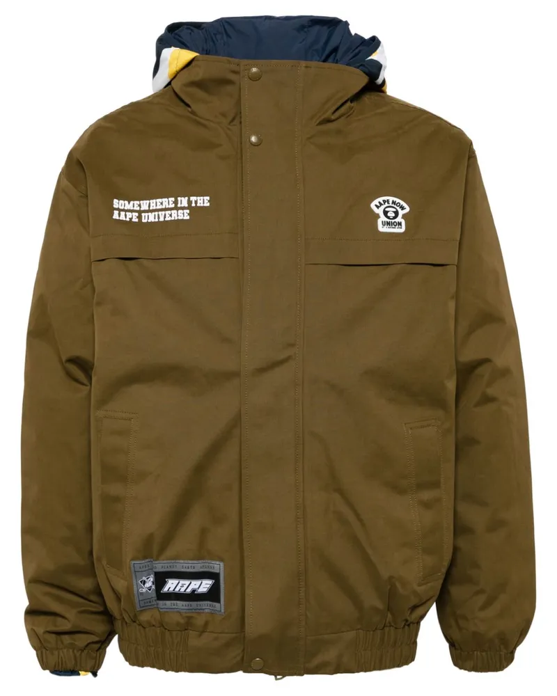 BAPE Kapuzenjacke mit Logo-Applikation - Gelb Gelb