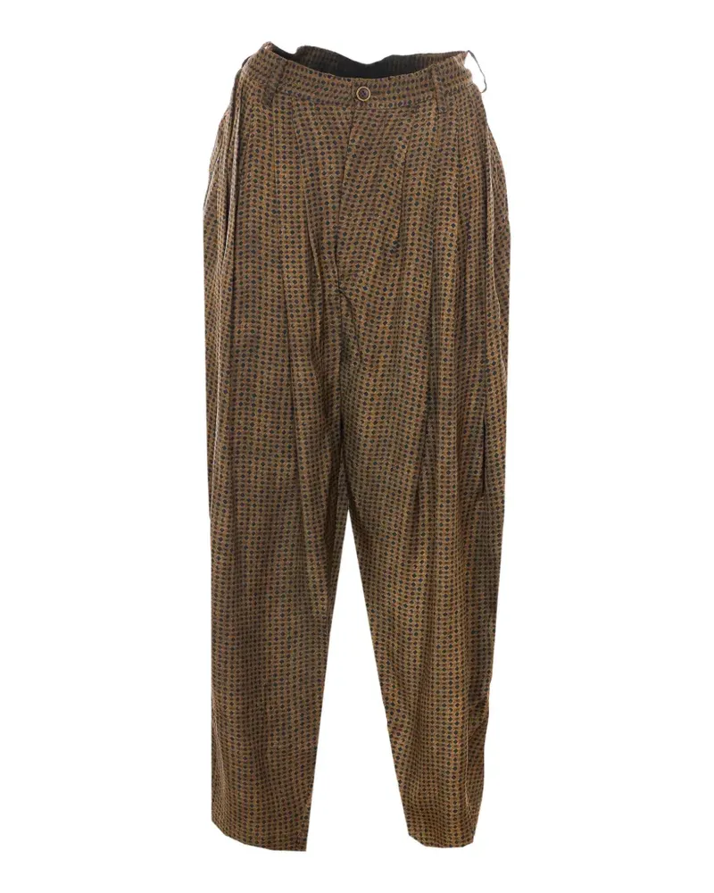 Uma Wang geometric-pattern Priya trousers - Grün Grün