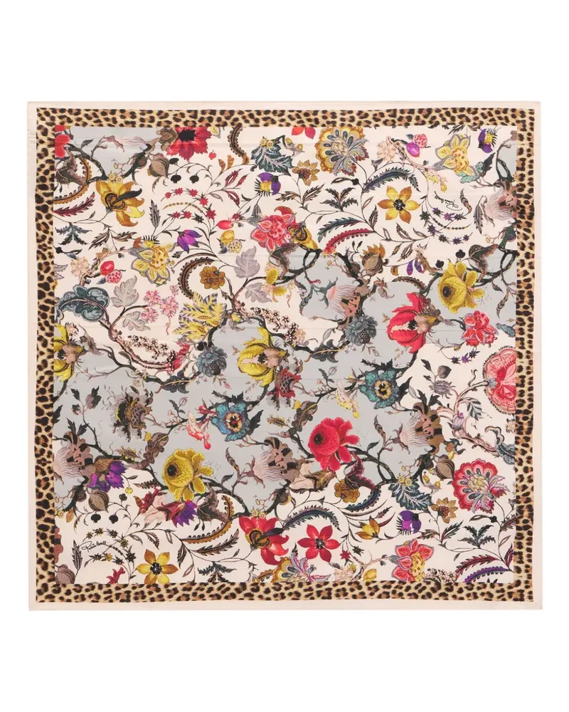 Roberto Cavalli Florentine Flowers scarf - Nude Nude